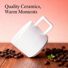 ins风半透明玉石陶瓷咖啡/牛奶杯，质地光滑，简约百搭的拿铁杯，高品质家用/办公下午茶水杯 - 白色 - 查看 6