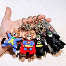 Warner Bros Disguised Cat And Mouse Funny Batman Superman Fusion Keychain, Suitable As A Gift For Family Members During The School Season - Multicolor - View 2