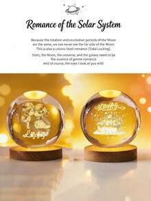 3D Internal-Engraved Crystal Ball Night Light, With Soft Warm Yellow Light That Is Not Dazzling, It Combines Both Lighting Function And Romantic Atmosphere, Suitable As A Bedside Night Light To Create A Cozy Sleep-Enriching Atmosphere. It Is A Gift Suitable For Valentine's Day, Birthday, Anniversary, And Is Compatible With Couples And Students. - Multicolor - View 1
