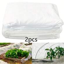 1 Piece Winter Outdoor Plant Anti-Freeze Covering Non-Woven Fabric 40gms, Reusable Garden Crops Thermal Insulation Anti-Freeze Blanket, Protects Trees In The Courtyard From Frost And Wind And Snow In Cold Weather, Beneficial To Moisturizing Nursery Of Garden Fruit Trees, Anti-Bird And Insect-Proof To Protect Vegetable Growth, Sun Protection In The Sun, White. - White - View 13