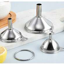 3pcs/Set Stainless Steel Funnel, Portable Kitchen Funnel, Mini Funnel, Multi-Function Liquid Dispenser, Stainless Steel Kitchen Liquid Dispenser - Multicolor - View 4