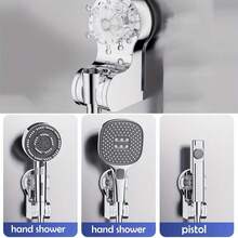 可调节吸盘式淋浴喷头支架 - 壁挂式吸盘支架，强力吸盘壁挂支架，适用于淋浴软管、淋浴杆支架和壁挂式吸盘支架（银色） - A - 查看 6