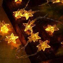 1pc 10/20/30/40 LED Bubble Star String Lights, Battery Powered, Hanging Decor Lights, Suitable For Home, Holiday Party, Birthday, Garden, Wall, Eid Decoration