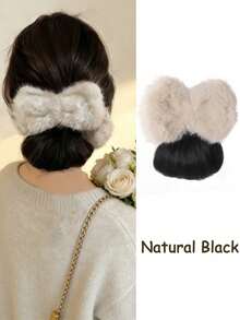 4英寸蓬松蝴蝶结发饰假发，发夹，女士蓬松发型，低发髻，盘发，龙须发髻假发爪夹，时尚发爪夹，优雅发夹 - 彩色 - 查看 13