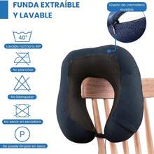 VOGRAC Viscoelastic Pillow With A 100% Viscoelastic Core, Aloe Vera Fabric, Anti-Mite, Anti-Bacterial, Thermoregulating, And Ergonomic. Relieves Cervical Pressure. - Blue - View 5