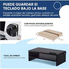 Soporte Monitor, Soporte Elevador para Monitor 2 Niveles con Soporte Teléfono Soporte de Monitor para Escritorio Organizador de Almacenamiento para Monitores de Computadoras Portátiles,40968120 - Multicolor - Ver 6