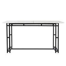 Lightweight And Luxurious Dining Table, 140 X 80 Cm (1 Piece), Metal Frame, Rectangular Table, Modern Kitchen Table With Metal Legs For Dining Room/Living Room, Black Table Legs