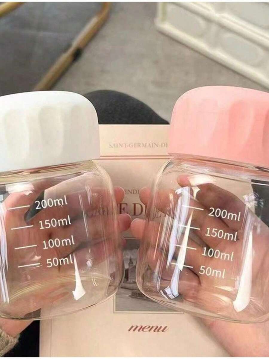 1个迷你玻璃水杯，小咖啡牛奶杯，便携可爱水杯，水瓶 - 彩色 - 查看 1