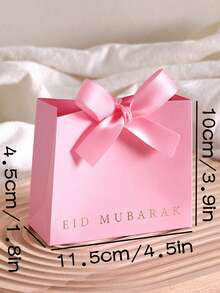 5pcs Eid Mubarak Mini Gift Box Set, Classic Black, White, Pink 3 Colors With Elegant Ribbon, Size: 11.5 * 10 * 4.5 Cm - Ideal For Gifting Candies, Chocolates And Small Souvenirs - Multicolor - View 11