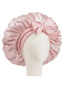 1pc Ribbon Round Hat With Bow, Wide Brim, Hair Care Hat, Headscarf, Sleeping Cap - 基本型 - 查看 5