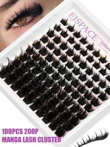 100pcs/Pack 200pcs Fluffy Individual Lashes, D Curl Thick Cartoon Eyelashes, 10-18mm Delicate False Eyelashes, DIY Eyelash Extension Kit Suitable For Beginners, Gift For Women And Girls - D - Xem 1