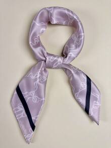 1 chiếc khăn choàng cổ in hình bướm lãng mạn dành cho nữ, khăn quàng cổ bằng satin thanh lịch, phụ kiện tóc. - Bụi hồng - Xem 5