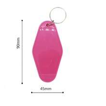 10pcs Blank Hotel Keychains Bulk Vintage Motel Keychain Vinyl  Printing Keychains DIY Keychain Tags Party Favors(Rose) - Rose - 查看 3