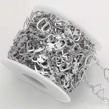 1m Stainless Steel Heart-Shaped Chain With Embossed Round Disc, Suitable For DIY Necklace, Bracelet And Jewelry Making - Chain - View 10