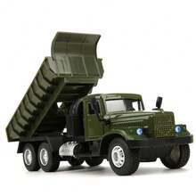 1:43 Niño Niño Tire hacia atrás Coche de juguete Modelo de vehículo de alta simulación con camión con sonido ligero - Verde militar - Ver 6