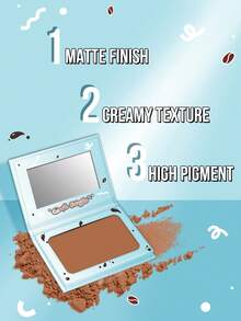 MISSLYN 1Pc Cafe Beauty Color Palette Bronzing & Contouring Powder, Silky Matte Blendable, Smooth Long-Lasting Sculpt, Face Bronzer & Contour Palette, Daily/Party/Y2K, Golden Bronze/Sun-Kissed/Sculpted Face, Bronzer Powder, Halloween Makeup - #1 CHOCOLATE CAKE - View 3