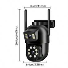 ZHXINSD 2MP+2MP Dual-Lens Security Camera, WiFi Wireless Outdoor Camera With IP65, Night Vision, Motion Detection, Auto Tracking, AI Motion Detection Alerts, 2-Way Audio, 2.4G/5GHz WiFi, USB-Powered, With App Control, Home Surveillance System Solutions. - Black - View 2