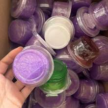 1/2/3/7pcs Transparent Crystal Slime Set, Peach Pink Jelly Cube Glitter Crispy Slime, Adult Stress Relief Toy, Elastic & Non-Sticky - Multicolor - View 4