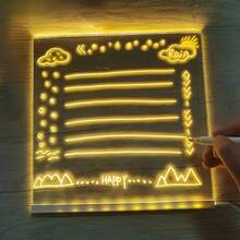 1 Set Small/Large USB Acrylic LED Light, LED Message Board, USB LED Acrylic Illuminated Board - 7 Color LED Message Board - Acrylic Glow Drawing Board With Stand, Professional Art Use, LED Display Board, Suitable For Various Holiday Light Shows, Holiday Messages, Daily Erasable Message Mood Lighting