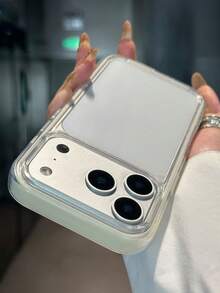 可爱果冻亮面手机壳,兼容 17 Pro Max、17 Pro、17、17 Air、16、15、14、13、12 Pro Max、11,纯色防震软壳 - 白邊 - 查看 4