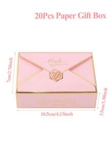 20Pcs Pink Seal Gift Box, Envelope Shape Simple Creative Paper Candy Boxes, Ideal For BabyShower, Bridal Shower, Wedding Party, Birthday Party, Anniversary Celebrations - Pink - View 5