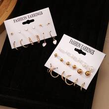 30件套金属珍珠U形心形耳钉 - XH92825467 - 查看 4