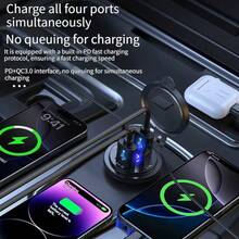 1个智能数字显示车载充电器，支持QC3.0快充，双USB接口，适用于12V-24V电压，Type-C接口，快充首选，适用于汽车、摩托车、卡车、小船等。 - A - 查看 3