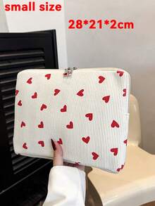 学生笔记本电脑包，适用于 11 英寸/13 英寸/15 英寸笔记本电脑，红色爱心印花，休闲男女通用保护套，小型文件袋，笔记本电脑包，便携式电脑包，11/13/15 英寸便携式台式电脑套，适合女生、青少年、大学生，也适用于平板电脑包，笔记本电脑包，笔记本电脑套，笔记本电脑保护套，电脑包，防水旅行必备品 - 紅色 - 查看 14