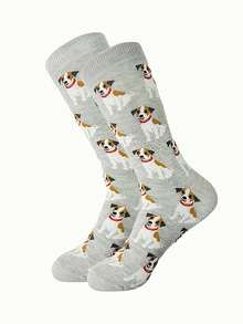 1双卡通狗狗印花情侣短袜，秋季款 - 彩色 - 查看 8