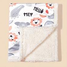 Newborn Printed Double-Layer Thick Sheepskin Baby Quilt Blanket Cartoon Children's Blanket Infant Stroller Cover Blanket Nap Blanket - Multicolor - View 4