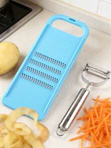 Vegetable Slicer Set: Potato Grater, Cucumber Slicer, Kitchen Shredder For Home, Restaurant, Cafeteria Use Stainless Steel Potato Peeler, Multi-Functional Fruit & Vegetable Peeler, Potato Shredder, Potato Chip Slicer - Multicolor - View 6