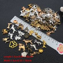 20/100个狗狗吊坠 复古银色动物宠物吊坠 混合款式 复古小狗吊坠 用于珠宝制作 项链 手链 散装 - 均碼 - 查看 4
