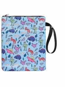 Capa para livro ideal para a época escolar ou formatura, com estampa de dinossauro fofo. Perfeita para livros de bolso, com zíper. Ideal para amantes de livros, bolsas e protetores de livros com bolso frontal. Capa de tecido lavável com zíper. Presente celestial para amantes de livros, professores, estudantes e mulheres. - Peça única - Ver 4