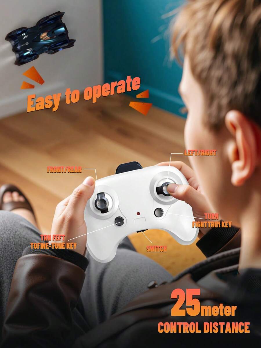 1pc Remote Control Wall Climbing Car, Zero Gravity Stunt RC Wall Climbing Car With 360° Rotation, Headlights, Rechargeable RC Toy Car For Indoor Racing, Gift For Boys Girls Aged 3-12+ Years Old, Suitable For Christmas, Halloween, Easter, Thanksgiving, New Year, Eid Al-Fitr, Eid Al-Adha (Purple/Blue)