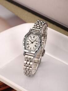 1pc Women's Stainless Steel Band Quartz Wrist Watch, Fashionable & Minimalist, Suitable For Daily Wear - one-size - View 1