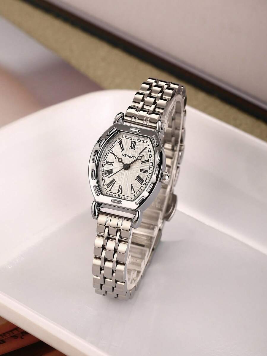 1pc Women's Stainless Steel Band Quartz Wrist Watch, Fashionable & Minimalist, Suitable For Daily Wear - one-size - View 1