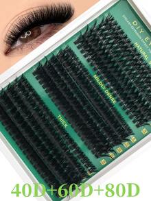 300/295pcs DIY Mink Fur False Eyelashes, 40D/50D/60D/80D/100D Fluffy Individual Lashes, Create Thick 5D Effect, 0.07mm Curled Lashes, 10-16mm Mixed Length, Makeup Tools, Bulk Individual Fake Lashes, Suitable For Daily Makeup And Cosplay, Reusable, Eyelash Clusters, Individual False Lashes - D - View 12