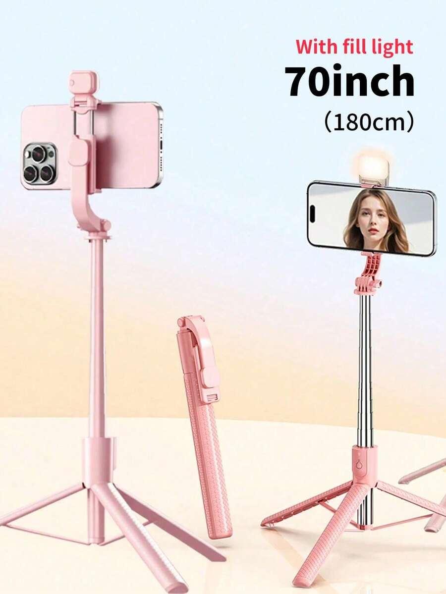 Phụ kiện chụp ảnh di động cỡ lớn màu hồng, gậy selfie có thể kéo dài 70 inch kèm điều khiển từ xa không dây và đèn chiếu sáng. Gậy selfie 67 inch với chân đế chắc chắn, 1 đèn chiếu sáng phụ, chân đế điện thoại đa chức năng có thể kéo dài và di động kèm điều khiển từ xa và đèn chiếu sáng, tương thích với iPhone 14 Pro Max/13/12/11 và điện thoại thông minh Android. Hoàn hảo cho du lịch, quay vlog và chụp ảnh. Tích hợp cho kỳ nghỉ hè, du lịch, hoạt động ngoài trời, phát trực tiếp, ghi hình ổn định. Giá đỡ điện thoại cho điện thoại thông minh và điện thoại di động. Màu hồng, quà tặng Ngày Phụ nữ, sinh nhật, kỷ niệm. - 180CM - Xem 1