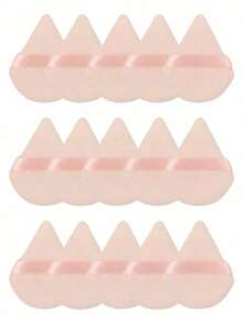24 piezas/15 piezas/8 piezas/3 piezas Esponja de maquillaje con corazón de felpa, textura suave y esponjosa, adecuada para polvos faciales y corporales, herramientas de belleza de maquillaje mixtas - Albaricoque - Ver 2