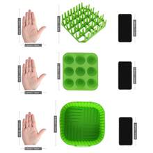 1set, Premium Square Air Fryer Silicone Set - Bacon & Hot Dog Rack, 9-Cavity Cake Mold, Air Fryer Pan, Dishwasher - Compatible With 7QT+ Air Fryers - Multicolor - View 3