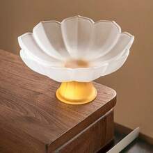 High Stem Lotus Fruit Plate, Living Room Coffee Table Household Snack Display Plate, High-Value Pink Nut Tea Tray, Serving Platter - Multicolor - View 8