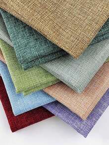 1pc Natural Linen-Like Solid Color Fabric, Linen Texture Polyester Fabric, Home Decor Tablecloth Cushion Sofa Cover DIY Fabric, Slightly Stiff Linen-Look Fabric - A - View 3