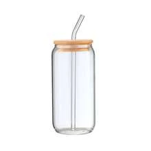 24pcs/550ml Large Transparent Straw Cups With Lids & Straws, Modern Glass Coffee Mugs, Soda Cans, High Borosilicate Glass Cups, Cold Drink Tumblers, Nordic Style Milk Tea Beer Juice Glasses With Straws, Suitable For Home, Office, Daily Use, Gathering, Beverage Cans, Water Cups, Coffee Mugs, Tea Cups, Multi-Purpose, Odorless