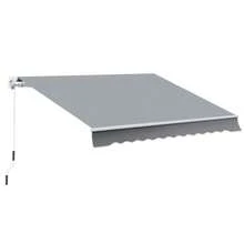 Awning, 3.95 X 2.45 M, Sun Protection, Retractable, Crank Operated, Metal Frame, Polyester,