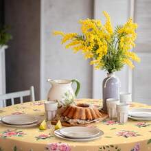 Kinlop 6 Pcs Plastic Round Tea Party Tablecloths 70\ Floral Table Cloth Decorative Disposable Outdoor Flower Table Cover Disposable Summer Tabletop For Partys Picnic (Tea Party,Cute Color) - 66茶黨 - 查看 8