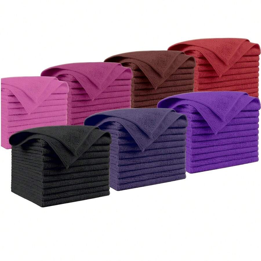 10pcs Set - Luxurious Microfiber Facial Cloths - Soft, Quick-Drying & Reusable Makeup Remover - Seamless Edge, Gentle And Effective Facial Washing Experience - Perfect Travel-Size Beauty Essentia - Multicolor - View 1