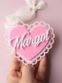 Personalized Heart-Shaped Tablecloth Plaid Or Checkered Gift Tags For Kids, Birthday Gifts, Wedding Gifts - Style 4 - View 13
