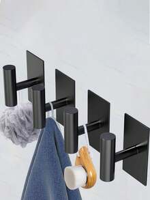 1/3/5pcs Bathroom Towel Hooks, Wall Mounted Hooks, Suitable For Kitchen & Bathroom, Can Be Used To Hang Clothes, Hats, Towels, Bathrobes, Keys - 1pc - View 6