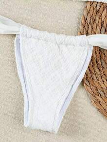 女士新款优雅休闲性感白色泳衣套装，适合春夏海滩、度假、约会、派对等场合。 - 白色 - 查看 5