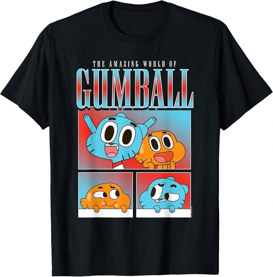 2026 Young Girls' Boys' T-Shirt  Gumball Watterson On Skateboard Black/White Crew Neck Short Sleeve T-Shirt Boys' T-Shirts Girls' T-Shirts Girls' Gifts Teenage Girls' Clothing Boys' Clothing Gifts For Teenage Boys Fresh Girlish Style T-Shirts Girls' Tops Girls' T-Shirts Girls' Clothing Boys' Clothing Girls' Clothing Children's New Year Gifts - 黑7 - 查看 1